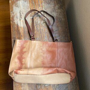 Sundance tie dye leather purse with studded body strap
